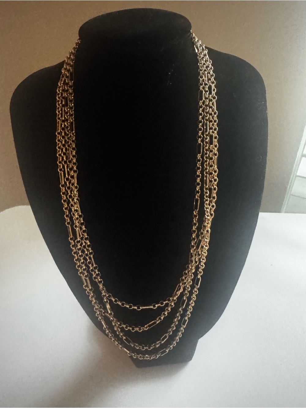 Layered Gold Multi-Chain Necklace -